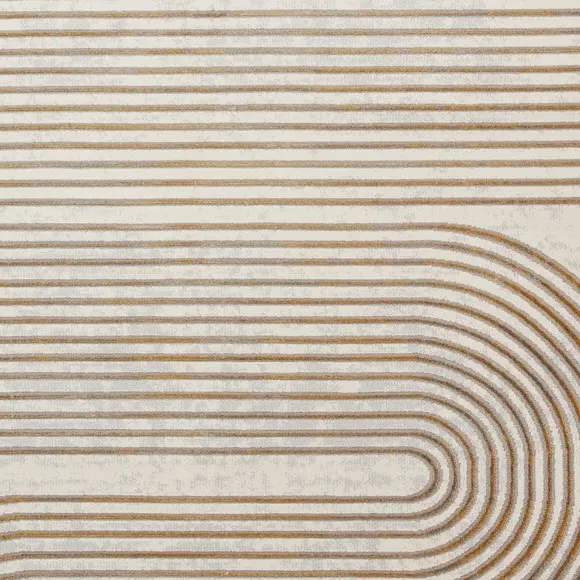 Swirl Rug with Metallic Look - Gold