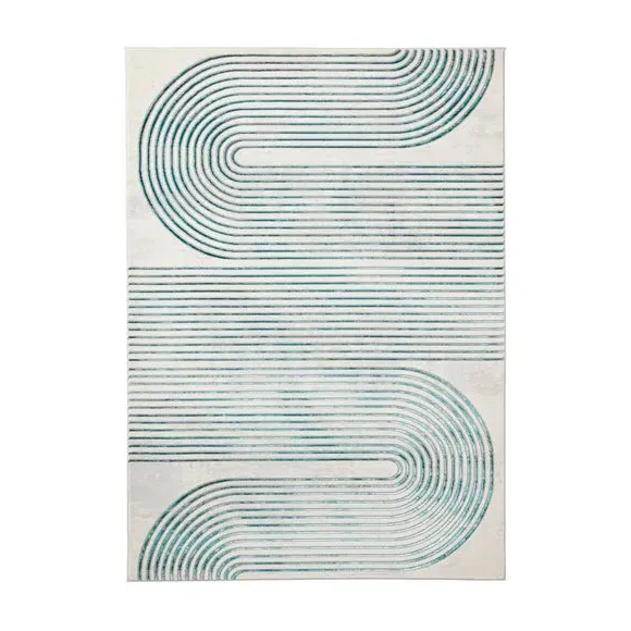 Swirl Rug with Metallic Look - Green