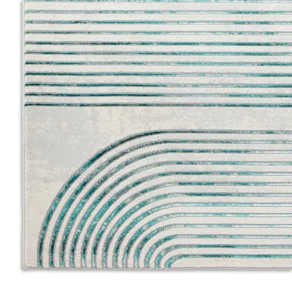 Swirl Rug with Metallic Look - Green