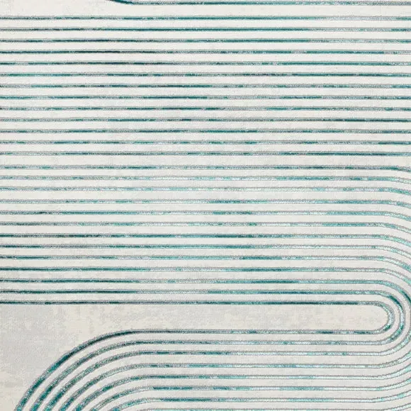 Swirl Rug with Metallic Look - Green