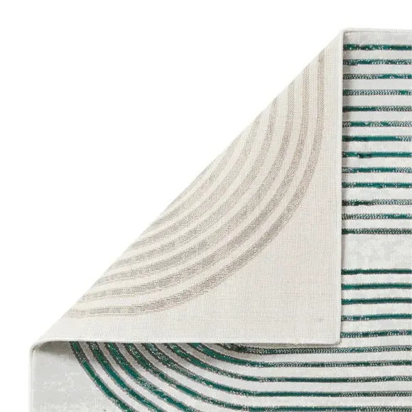Swirl Rug with Metallic Look - Green