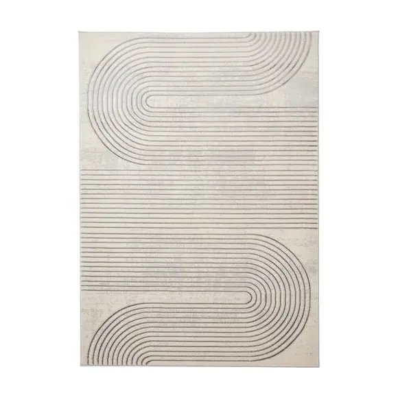 Swirl Rug with Metallic Look - Ivory