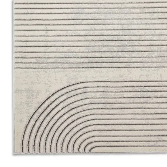 Swirl Rug with Metallic Look - Ivory