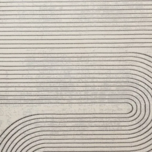 Swirl Rug with Metallic Look - Ivory