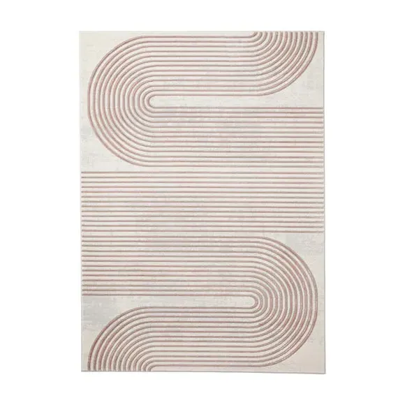 Swirl Rug with Metallic Look - Rose