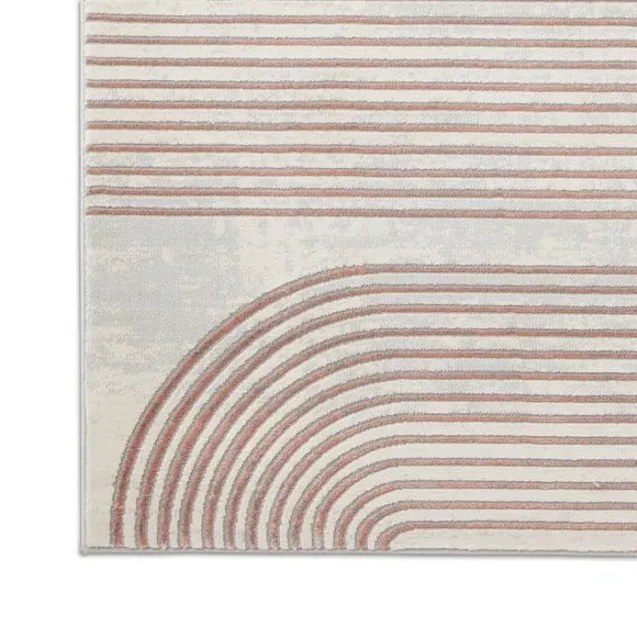 Swirl Rug with Metallic Look - Rose