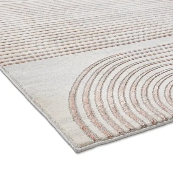 Swirl Rug with Metallic Look - Rose