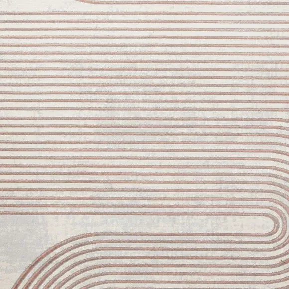 Swirl Rug with Metallic Look - Rose