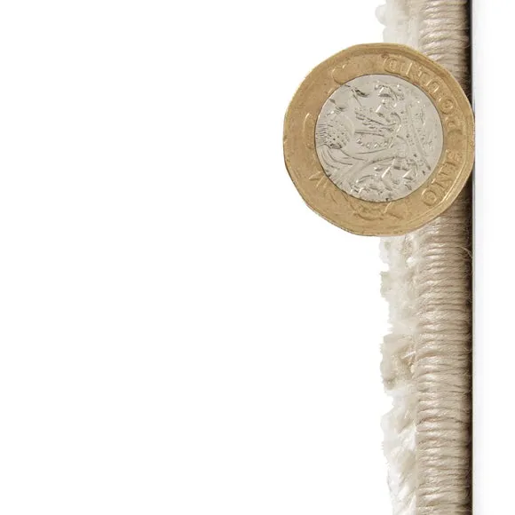 Textured Rug with Metallic Yarn - Beige, Polyester