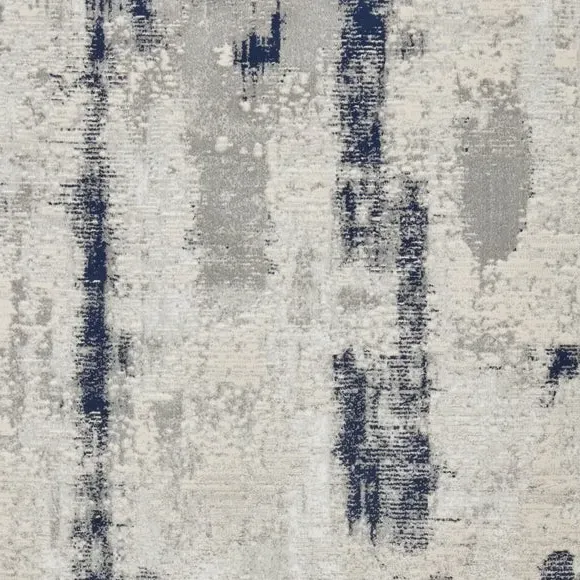 Textured Rug with Metallic Yarn - Blue, Polyester