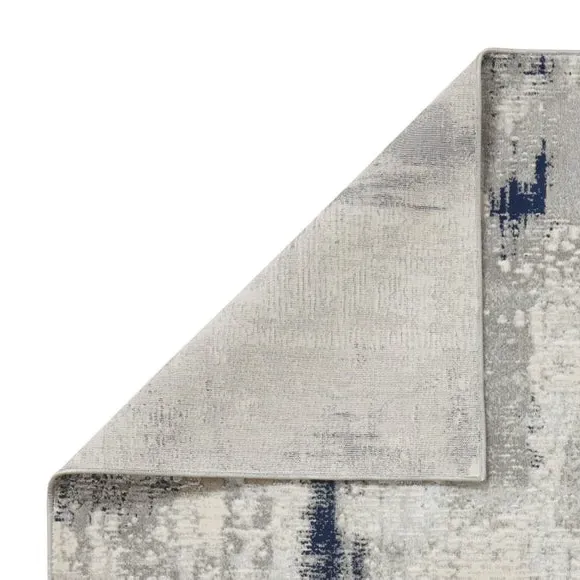 Textured Rug with Metallic Yarn - Blue, Polyester