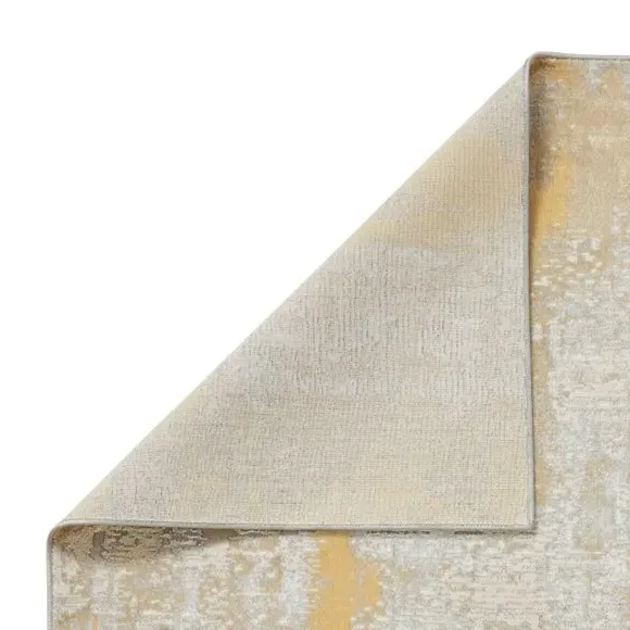 Textured Rug with Metallic Yarn - Gold, Polyester