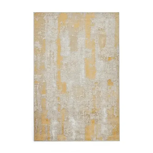 Textured Rug with Metallic Yarn - Gold, Polyester