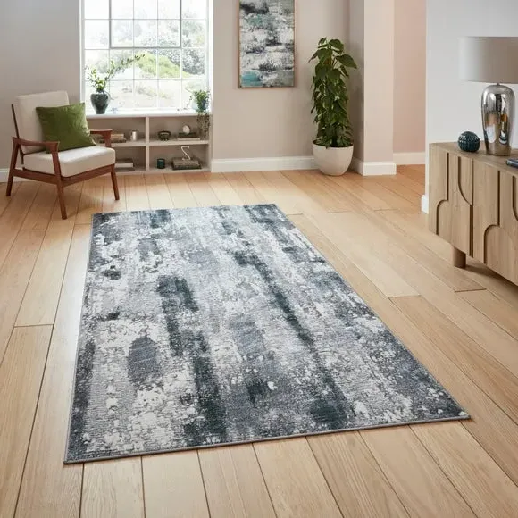 Textured Rug with Metallic Yarn - Green, Polyester