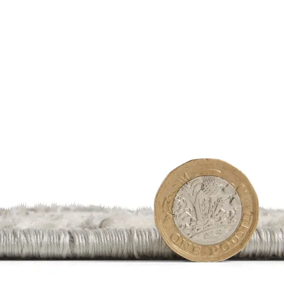 Textured Rug with Metallic Yarn - Silver, Polyester