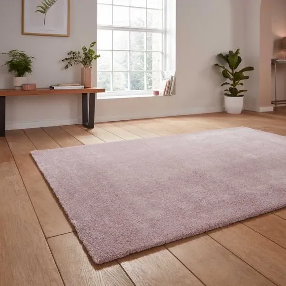 Washable Rug with Plain Design - Rose