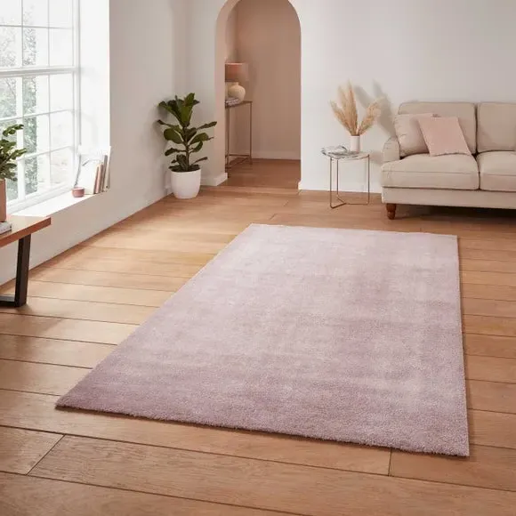 Washable Rug with Plain Design - Rose