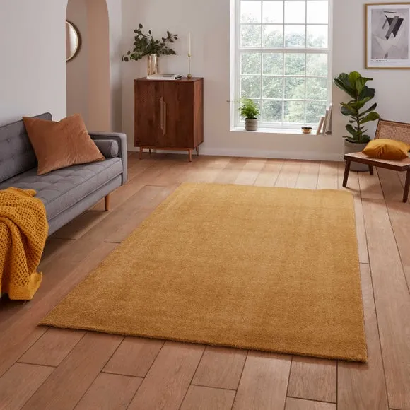 Washable Rug with Plain Design - Yellow