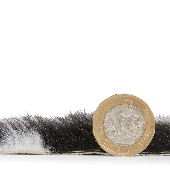 Zebra Print Rug - Black/White, Faux Fur