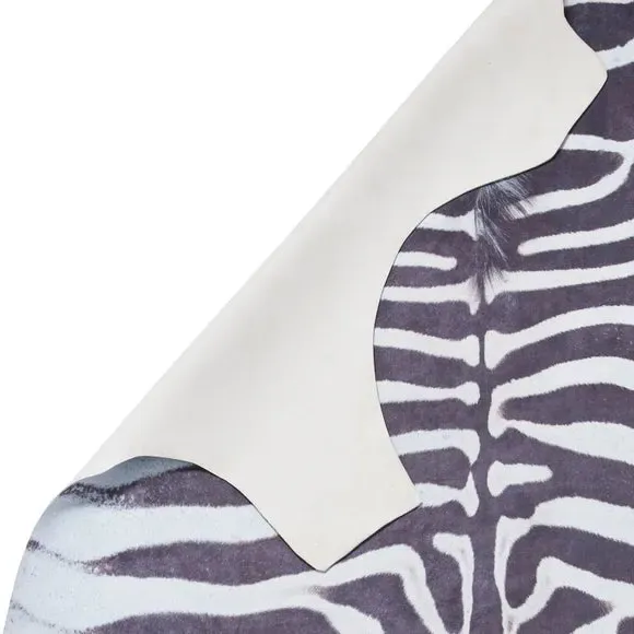 Zebra Print Rug - Black/White, Synthetic