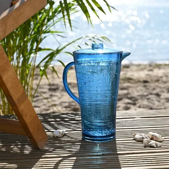 2L Water Pitcher with Ice Lid - Blue image