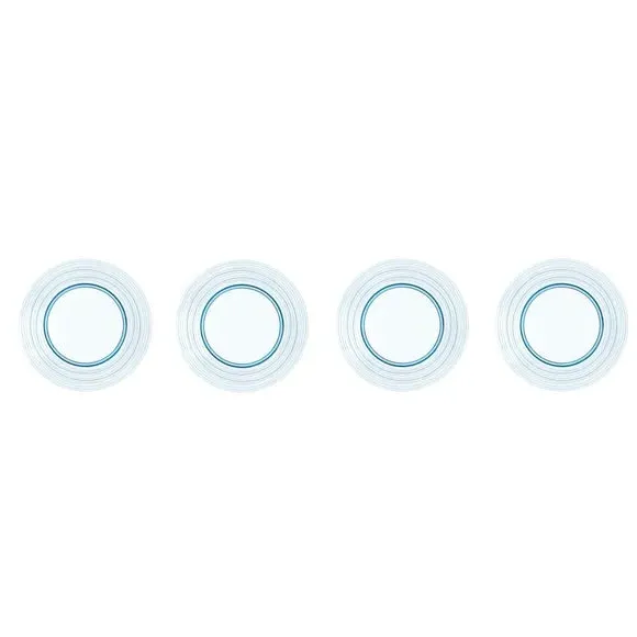 Set of 4 Linear Plates - Blue, Plastic