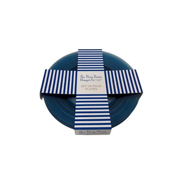 Set of 4 Linear Plates - Blue, Plastic