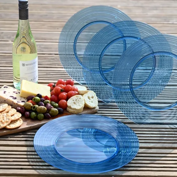 Set of 4 Linear Plates - Blue, Plastic image