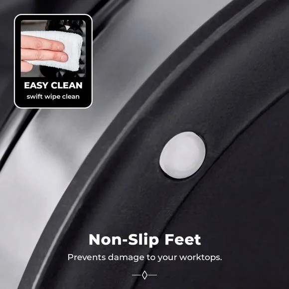 3-Piece Kitchen Canister Set - Black, Steel