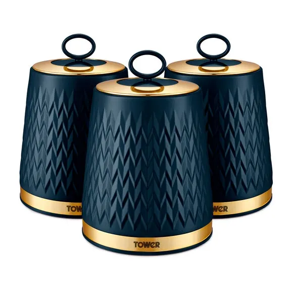 3-Piece Kitchen Canister Set - Blue