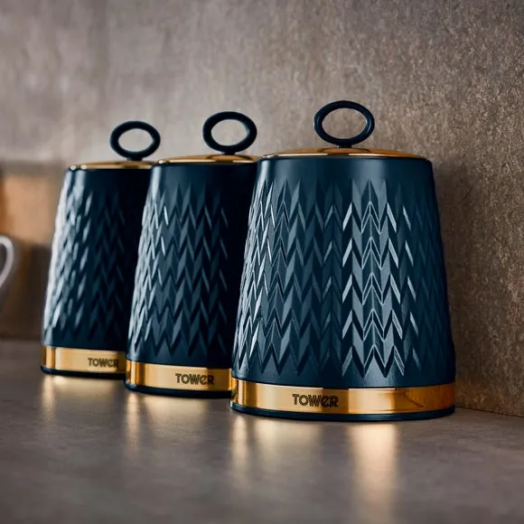 3-Piece Kitchen Canister Set - Blue