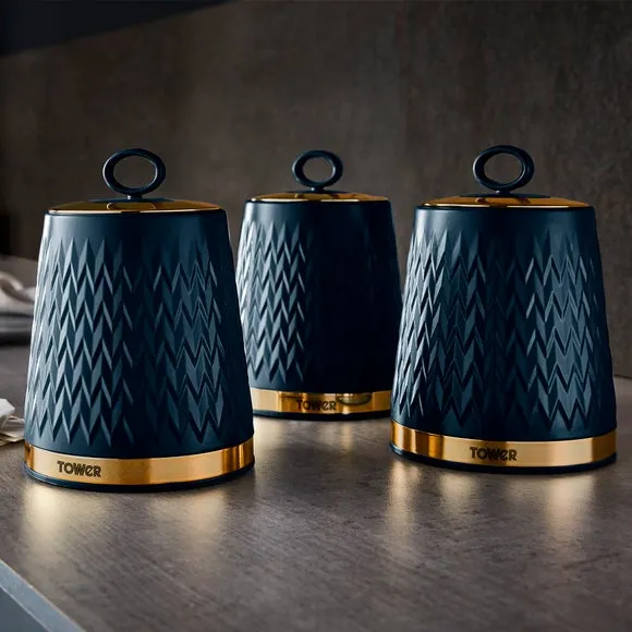 3-Piece Kitchen Canister Set - Blue