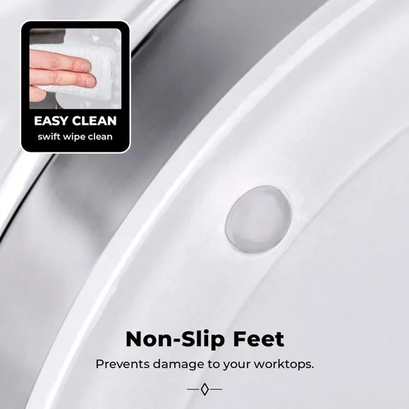 3-Piece Kitchen Canister Set - White, Steel