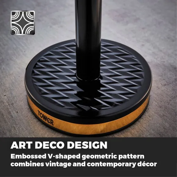 6-Cup Mug Tree & Roll Holder Set - Black, Steel