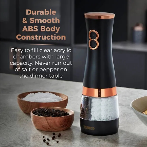 Electric Salt and Pepper Mill Set - Black