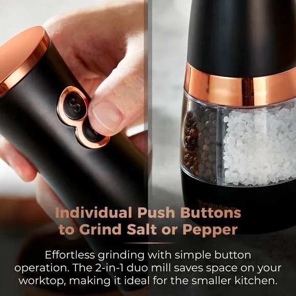 Electric Salt and Pepper Mill Set - Black