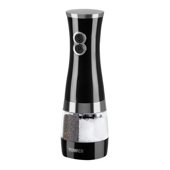 Electric Salt & Pepper Mill Set - Black, ABS