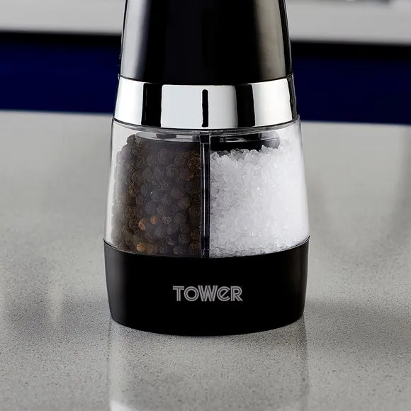 Electric Salt & Pepper Mill Set - Black, ABS