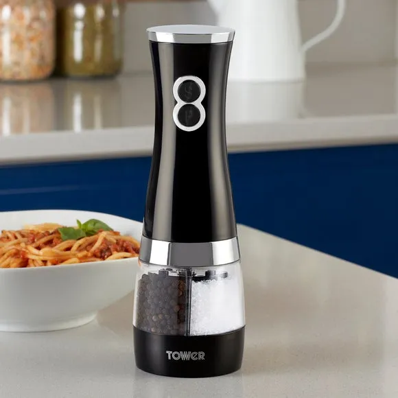 Electric Salt & Pepper Mill Set - Black, ABS image