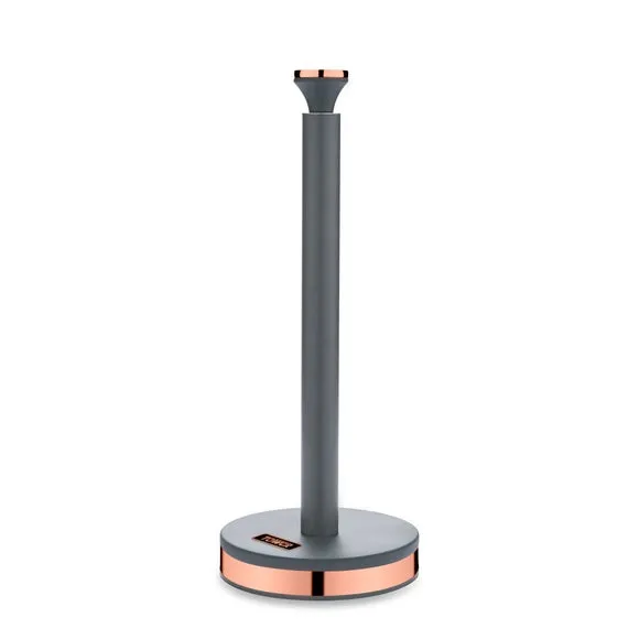 Kitchen Roll Holder with Rose Gold Accents - Grey