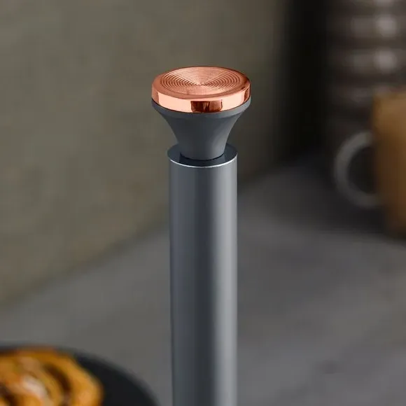 Kitchen Roll Holder with Rose Gold Accents - Grey