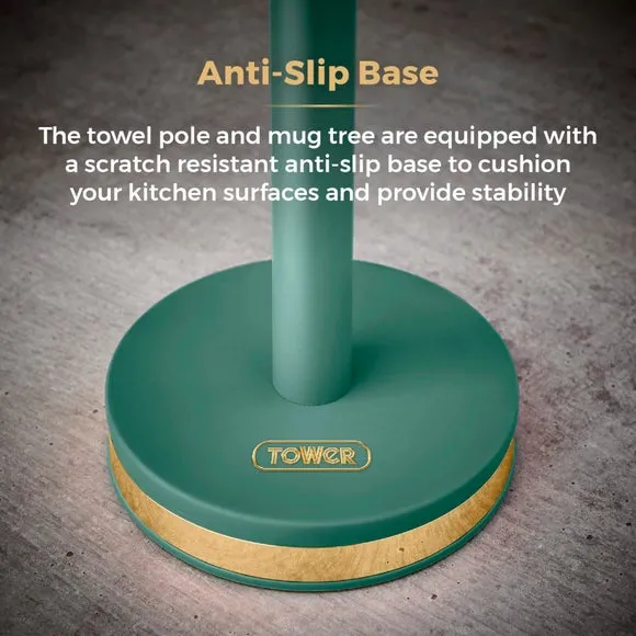 Mug Tree & Towel Holder Set - Green, Steel