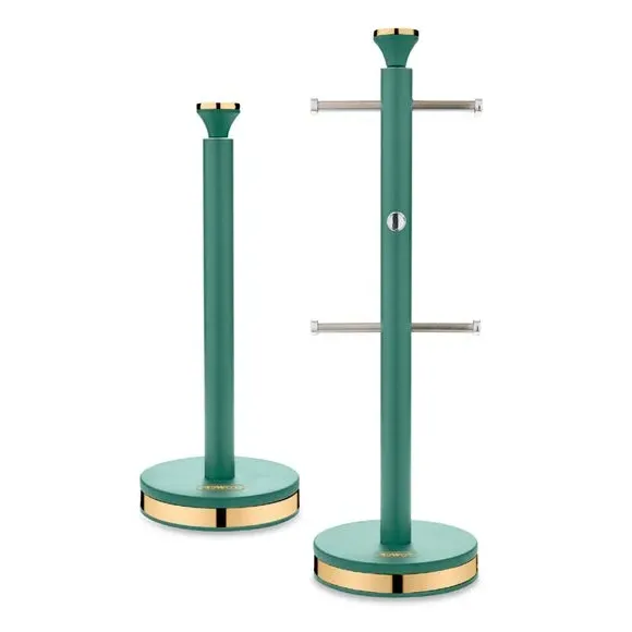 Mug Tree & Towel Holder Set - Green, Steel image
