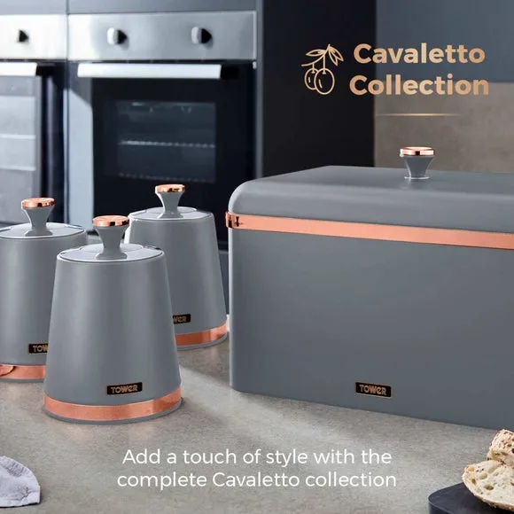 Set of 3 Kitchen Canisters - Grey, Carbon Steel