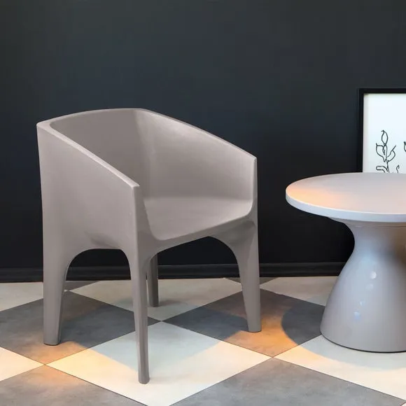 Round Lounge Chair - Grey, Polyethylene image