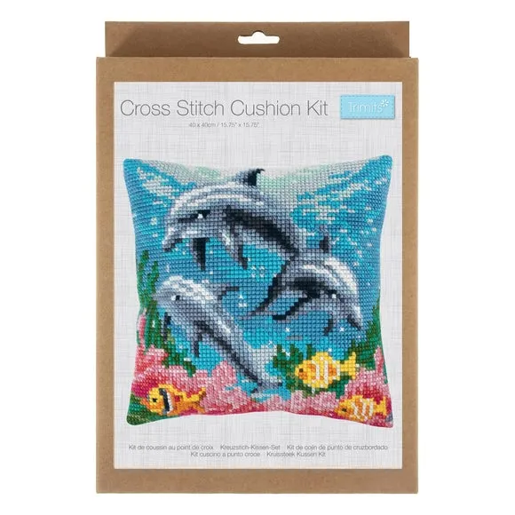 Cross Stitch Cushion Kit - Multicolor, Cotton