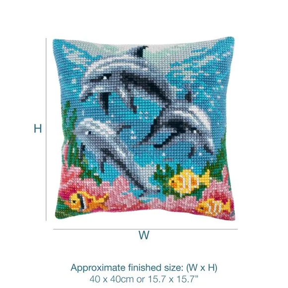 Cross Stitch Cushion Kit - Multicolor, Cotton