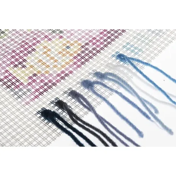 Cross Stitch Cushion Kit - Multicolor, Cotton
