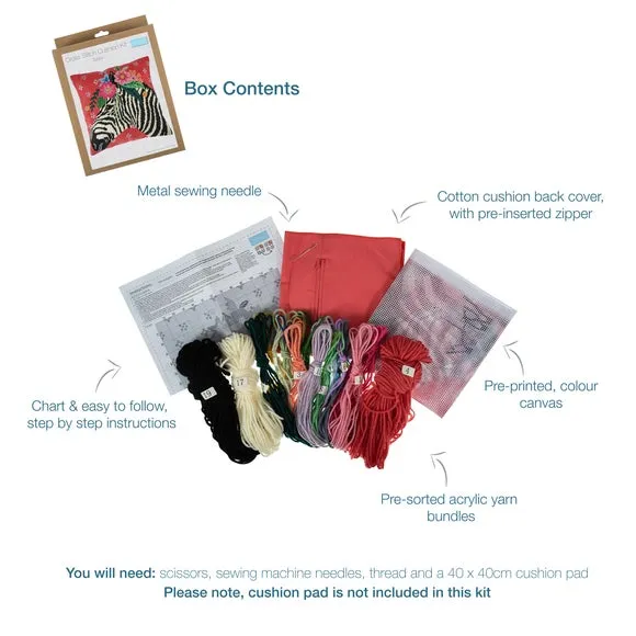 Half Stitch Cushion Kit - Multicolor, Cotton