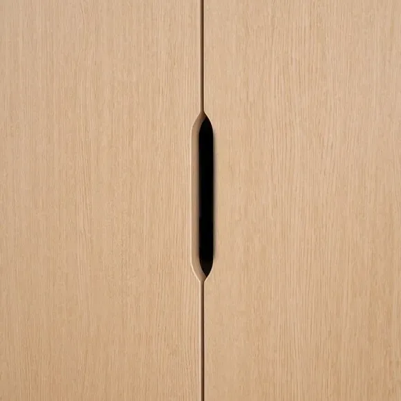 2-Door Wardrobe with Shelves - Light Oak